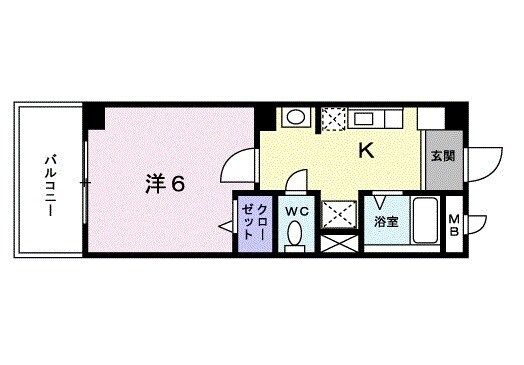 京都市中京区西ノ京小堀町のマンションの間取り