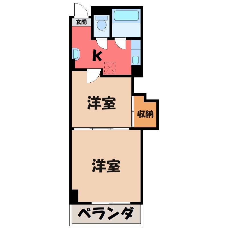 小山市城北のマンションの間取り