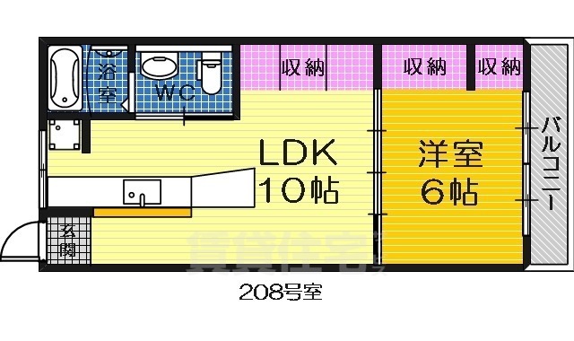 堺市堺区向陵東町のマンションの間取り