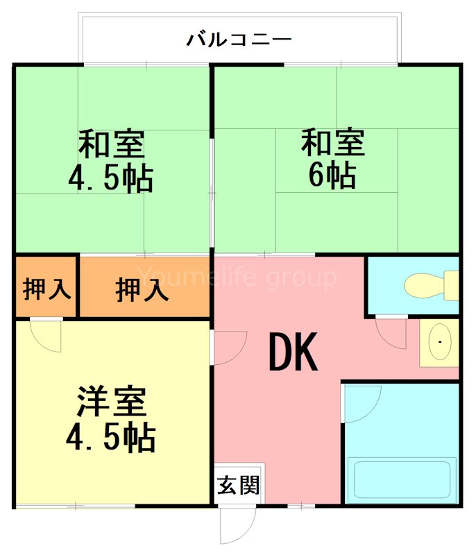 小田原市蓮正寺のアパートの間取り