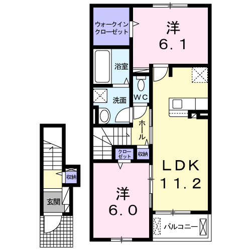 クレールIV　Ａの間取り