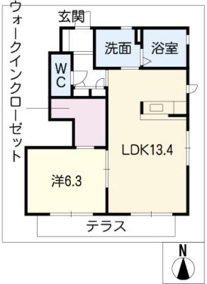 クレセオ白沢　Ｂ棟の間取り