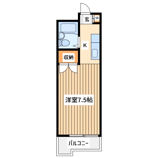 八王子市上柚木のマンションの間取り