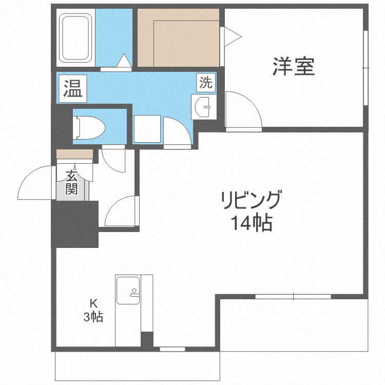 【札幌市北区北三十二条西のマンションの間取り】