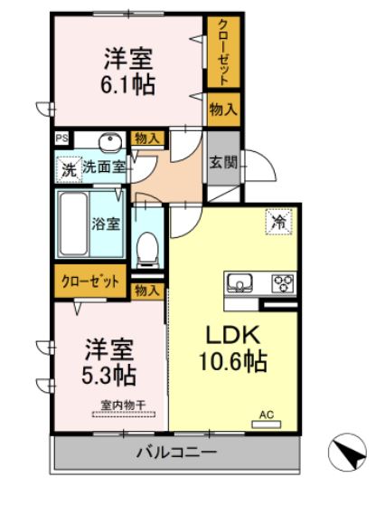 Regulus(レグルス)Ｂ棟の間取り