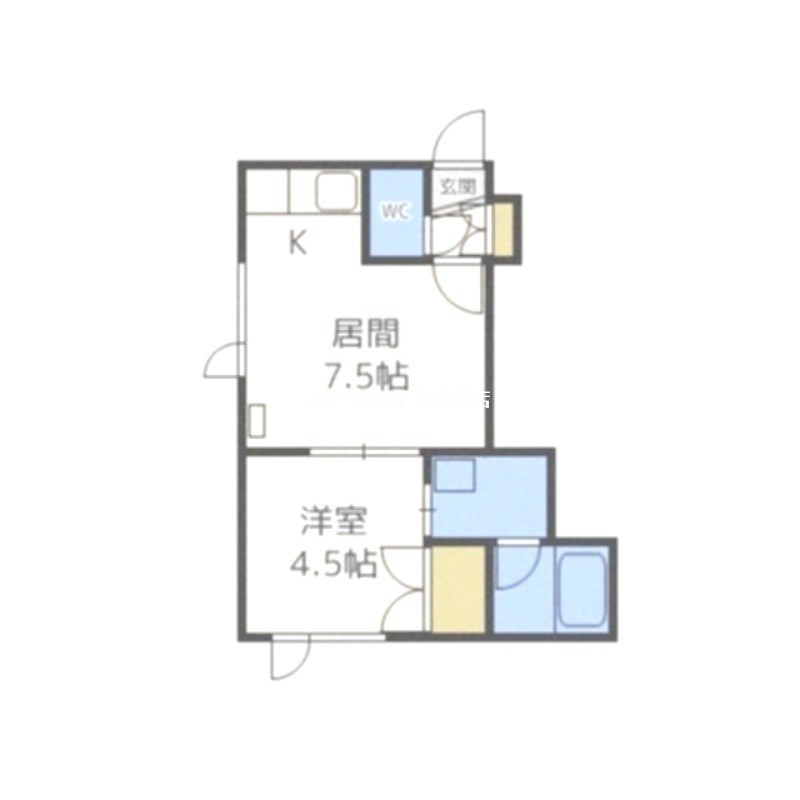 【札幌市手稲区稲穂一条のアパートの間取り】