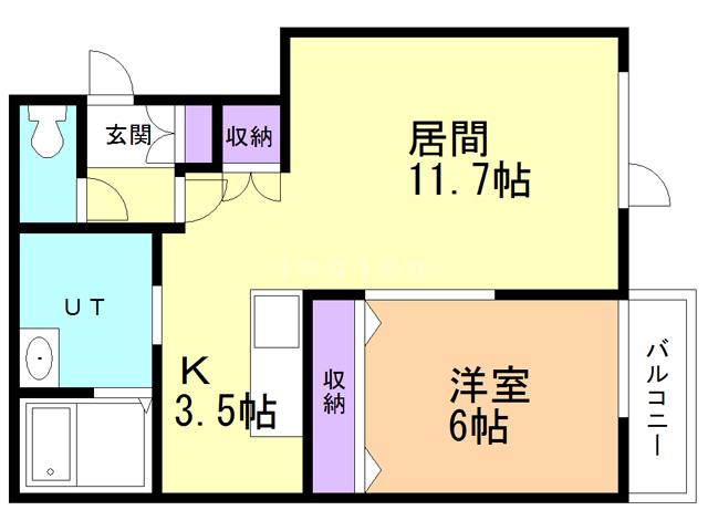 旭川市宮前一条のアパートの間取り