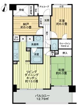 【さいたま市北区東大成町のマンションの間取り】