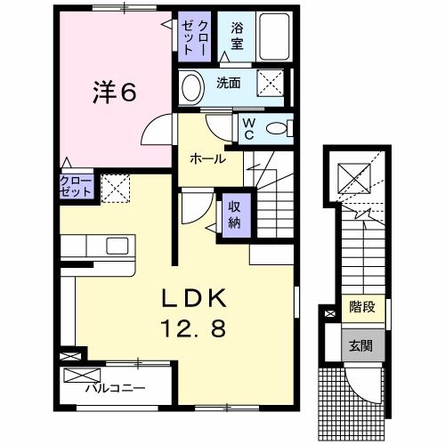 【新潟市江南区砂岡のアパートの間取り】