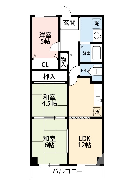 堺市中区辻之のマンションの間取り