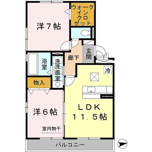 紀の川市西井阪のアパートの間取り