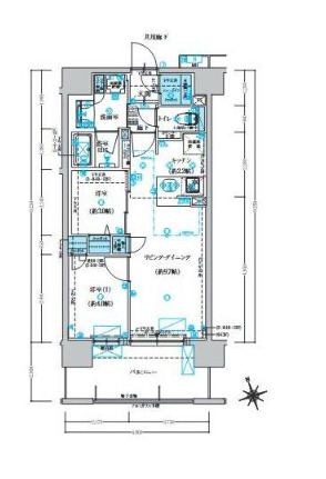 熊本市中央区上通町のマンションの間取り