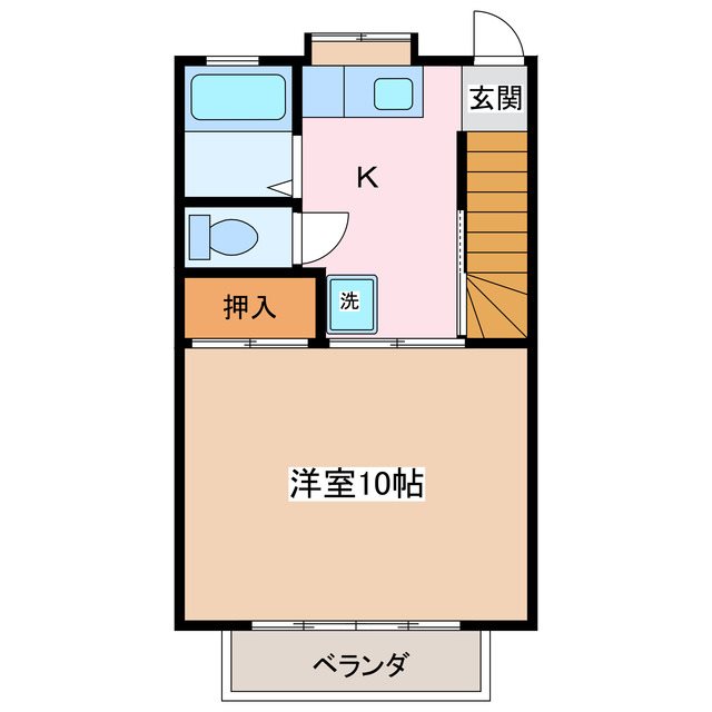 松本市大字島内のアパートの間取り