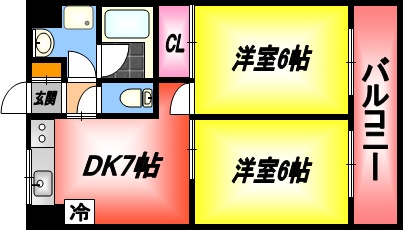 第４セシール水前寺の間取り