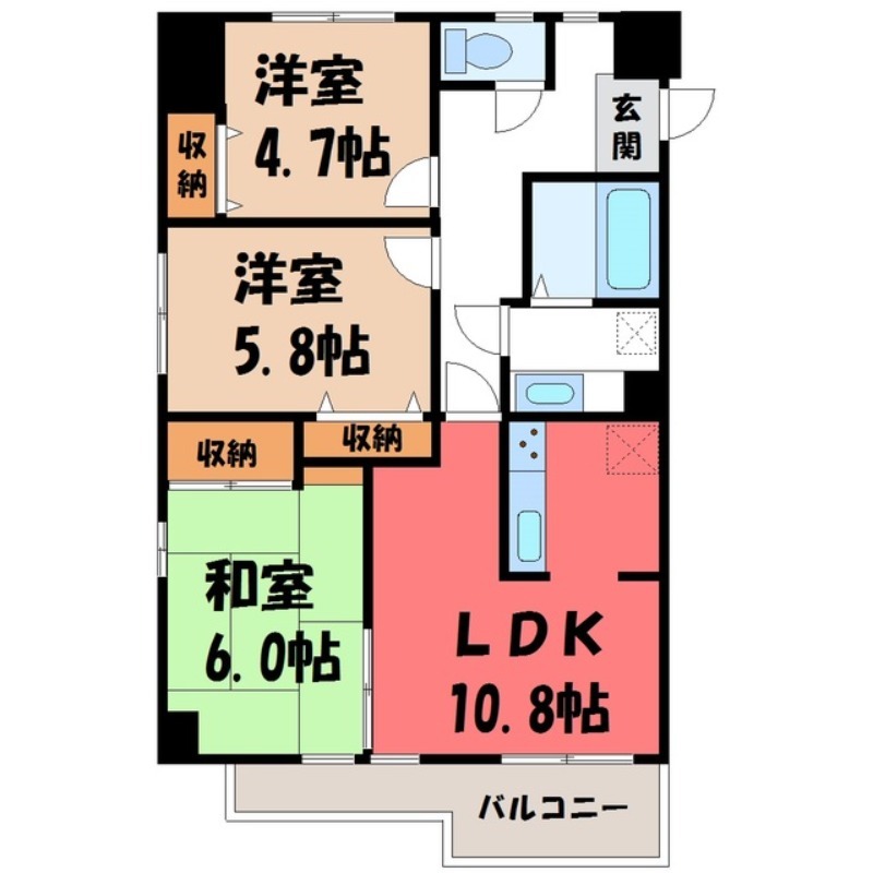 サンポワール宇都宮の間取り