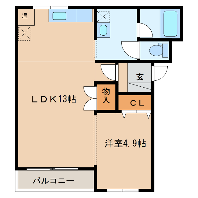 高岡市中保のアパートの間取り