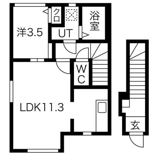 山形市陣場南のアパートの間取り