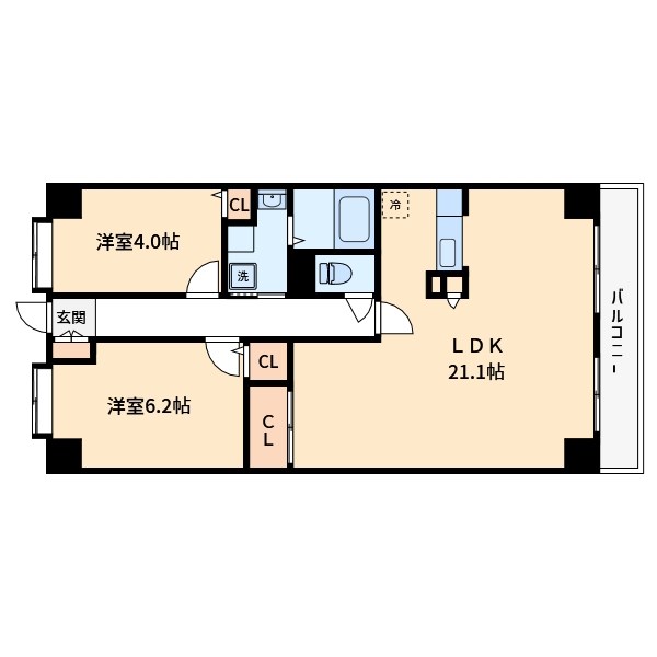 江戸川区江戸川のマンションの間取り