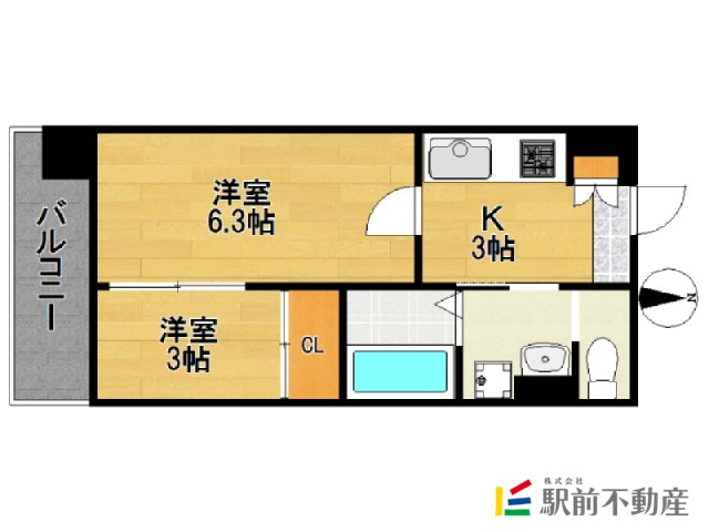 福岡市東区千早のマンションの間取り