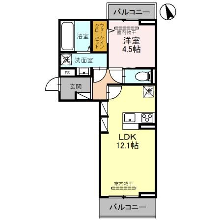 福島県福島市野田町７（アパート）の賃貸物件の間取り