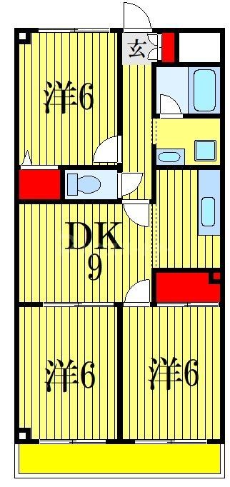 市川市堀之内のマンションの間取り