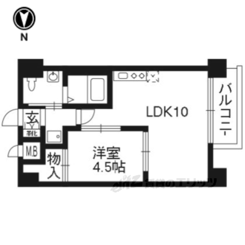 【京都市東山区東町のマンションの間取り】