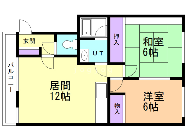 北広島市中央のアパートの間取り