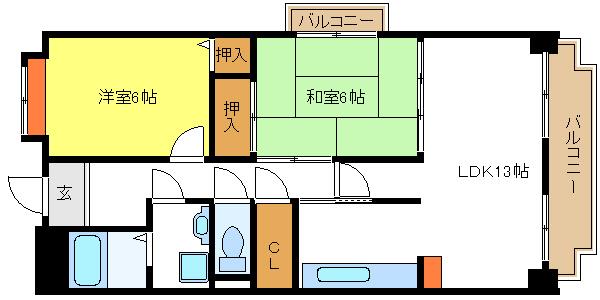 レジェロ住之江の間取り