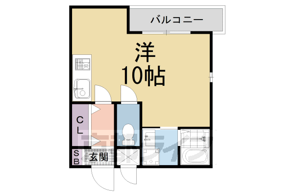 京都市伏見区深草枯木町のアパートの間取り