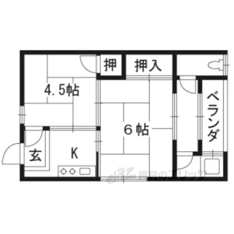 京都市西京区樫原中垣外のアパートの間取り