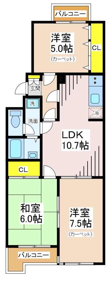 メープルリーフガーデン14の間取り