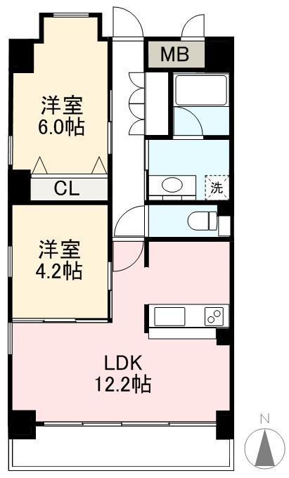 高松市昭和町のマンションの間取り