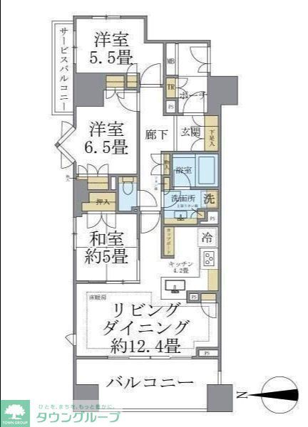 板橋区大山町のマンションの間取り