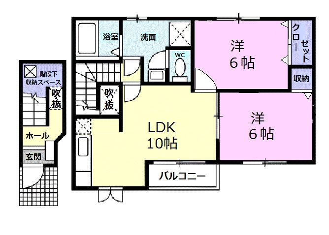 長浜市宮司町のアパートの間取り