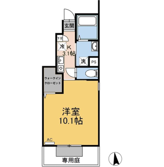 福山市引野町南のアパートの間取り