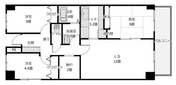 習志野市鷺沼のマンションの間取り