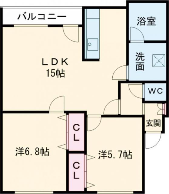 千歳市信濃のマンションの間取り