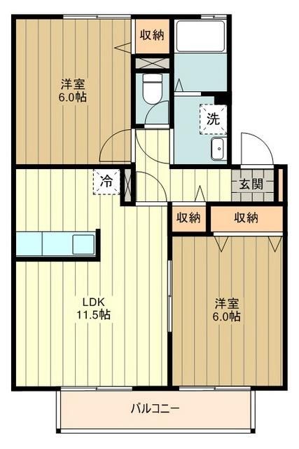 武蔵村山市大南のアパートの間取り