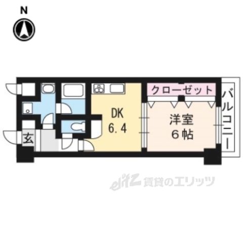 京都市左京区北白川小倉町のマンションの間取り