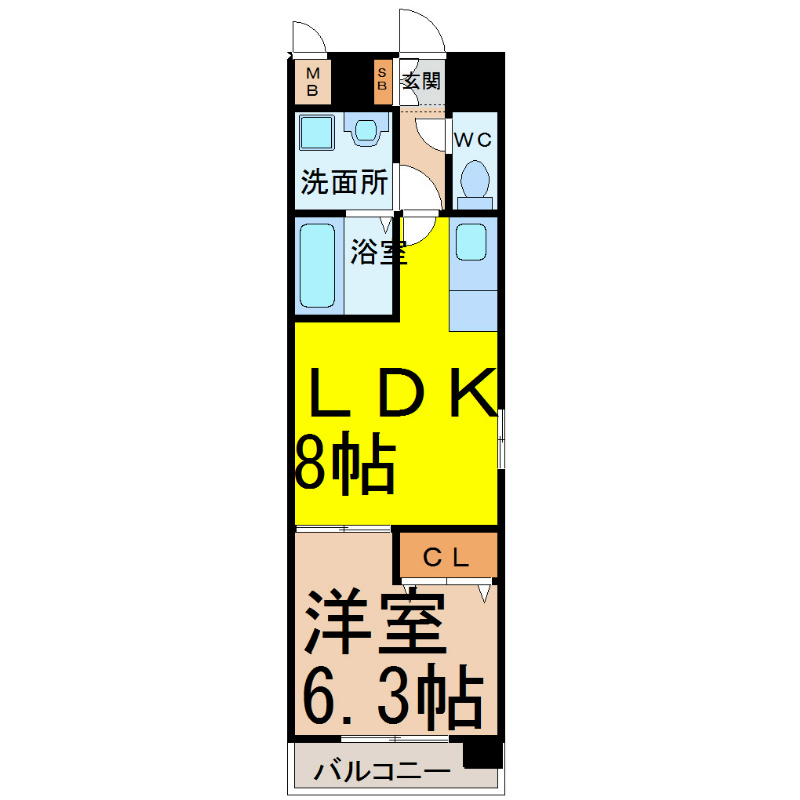 名古屋市中区上前津のマンションの間取り