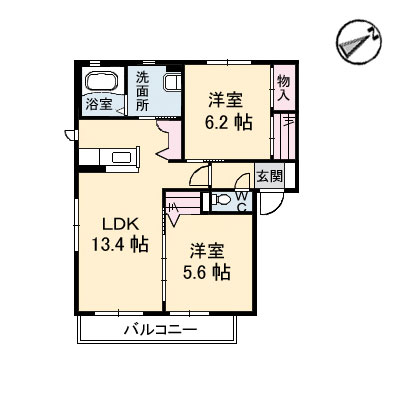 広島市安佐南区伴東のアパートの間取り