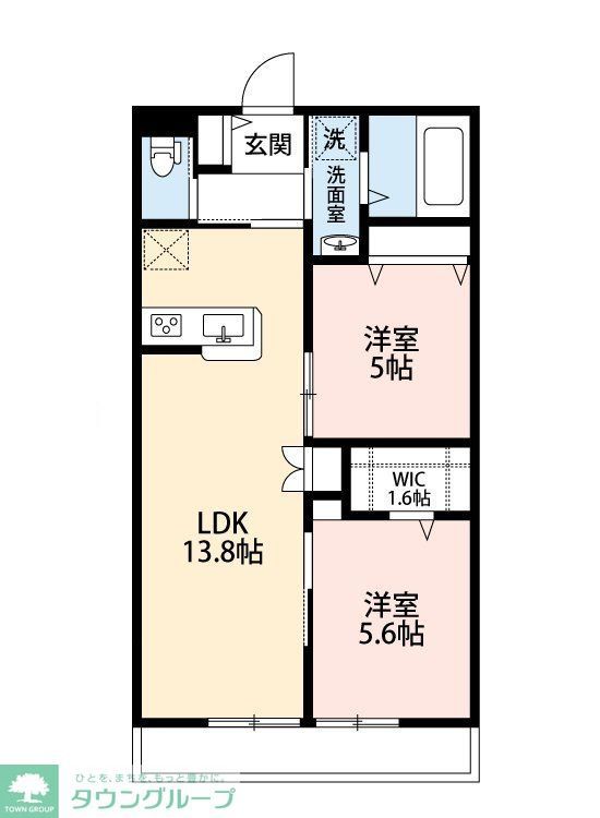 京成本線 谷津駅 徒歩15分 2階建 築7年の間取り写真