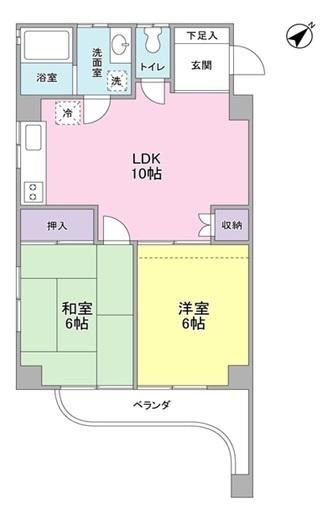 ＪＲ京浜東北線 浦和駅 徒歩11分 4階建 築36年の間取り写真