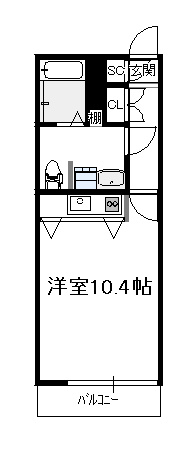 AKHA（1R）の間取り