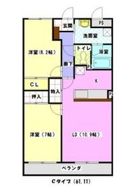 名古屋市緑区熊の前のマンションの間取り