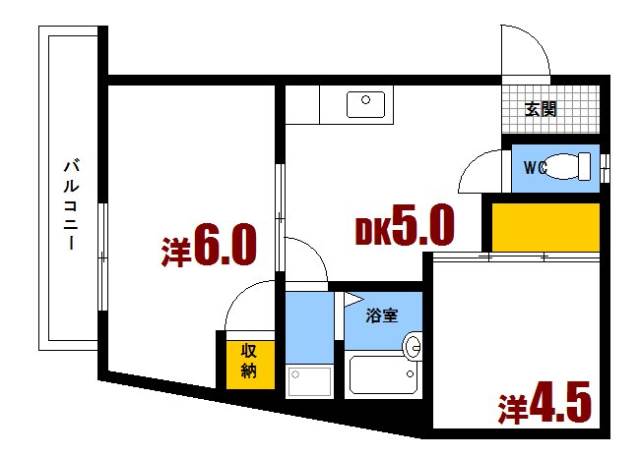 広島市安芸区船越のマンションの間取り