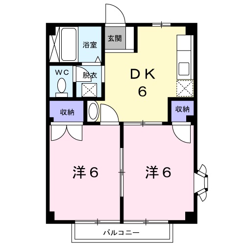 福山市加茂町大字八軒屋のアパートの間取り