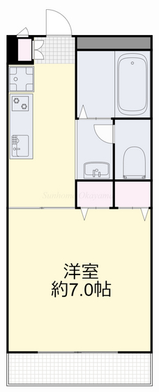 岡山市中区さいのアパートの間取り