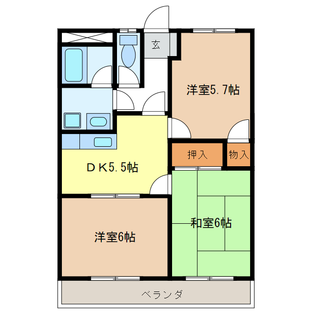 サンシャイン那加の間取り