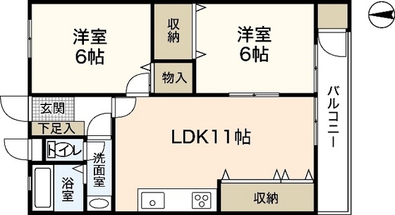 広島市佐伯区屋代のマンションの間取り